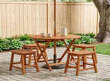 Folding Garden Table Brown 90 x 75 cm Solid Eucalyptus Wood 42032421