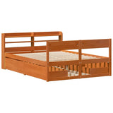 Bed Frame without Mattress Wax Brown 140x190 cm Solid Wood Pine 3307136