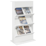 Magazine Rack with Shelf White 70 x 41 x 126 cm Engineered Wood 899527