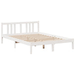 ZNTS Bookcase Bed without Mattress White 150x200 cm King Solid Wood Pine 3322344