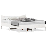 Bed Frame without Mattress White 160x200 cm Solid Wood Pine 3216364