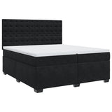 Box Spring Bed with Mattress Black 200x200 cm Velvet 3291016
