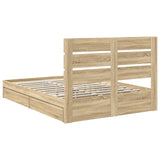 Storage Bed with Drawer Sonoma Oak 140 x 190 cm Engineered Wood 3411899