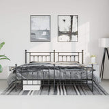 Bed Frame Black Powder-Coated Steel 183x213 cm Bed Frame 353560