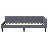 Corner Bed Frame with Headboard Dark Grey 80 cm x 200 cm Velvet 42016135