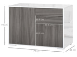 High Gloss Frame Sideboard, Side Cabinet, Push-Open Design with 2 Drawer for Living Room, Bedroom, T3398P328286