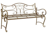 Garden Bench 2-Seater 114 x 56.5 x 90 cm Steel Antique Brown 42029539