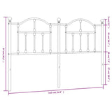 Headboard Black Steel Double Bed Durable Black Headboard 353471