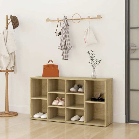 Shoe Bench Sonoma Oak 103x30x55 cm Engineered Wood 803293