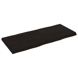 Table Top Dark Brown 140x60x cm Treated Solid Wood Live Edge 364033