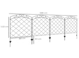 Steel Decorative Swirls Outdoor Picket Fence Panels Set of 4, Black T3398P323777