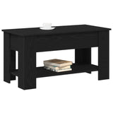 ZNTS Black Oak Coffee Table - 101x49x52 cm Made from Engineered Wood 862764