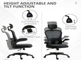 Multi-Adjustable Office Chair, with Lumbar Support, Headrest and Mesh Back - Black T3398P377443