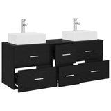 Bathroom Cabinet Set 3 pcs Black 49.5 x 41 x 62.5 cm 3405844