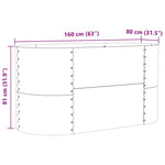 Garden Raised Bed Brown 160 x 80 x 81 cm Steel 42008135