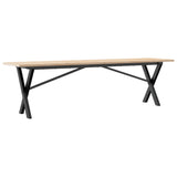 ZNTS Coffee Table X-Frame 160x40x45 cm Solid Wood Pine and Steel 3282690