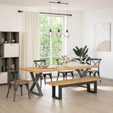 Dining Bench NOAIN U-Shaped Legs 180x40x45 cm Solid Wood Pine 4100050