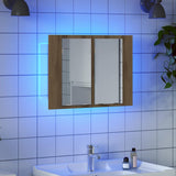 LED Mirror Cabinet Artisan Oak 60x12x45 cm Engineered Wood 856283