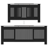 Engineered Wood Radiator Cover Black 205 cm 325548