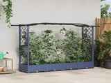 Raised Bed with Trellis and Roof Grey 207 x 40 x 126 cm PP 42032553