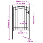 ZNTS Fence Gate with Spikes Steel 100x150 cm Black 146380