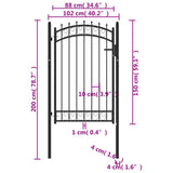 ZNTS Fence Gate with Spikes Steel 100x150 cm Black 146380