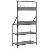 Baker's Rack with Hooks 4-Tier Grey Sonoma Engineered Wood 838961