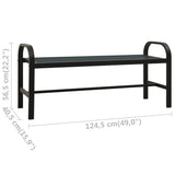 Garden Bench Black Steel,WPC Standard Durable Garden Bench 317137