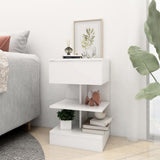 808648 Bedside Cabinet White 40x35x65 cm Engineered Wood