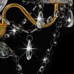 Chandelier with Beads Golden Round 3 x E14 281600