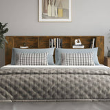 Headboard Cabinet Smoked oak Engineered wood 220x18.5x104.5 cm 817282
