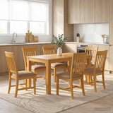 Dining Set 7 pcs Grey Solid Oak Wood 3430368