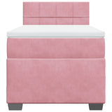 Box Spring Bed with Mattress Pink 90x190 cm Velvet 3286203