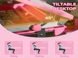 Kids Desk and Chair Set, Student Adjustable Writing Desk, with Drawer, Pen Slot, Hook - Pink T3398P379039