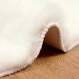 Anti-Slip Faux Rabbit Fur Rug OLITE White 160 cm Polyester 42021626