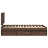 Bed Frame with Headboard Brown Oak 120 x 200 cm Solid Pine Wood 3412512