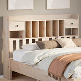 Headboard with Storage 140 cm Solid Wood Pine 855511