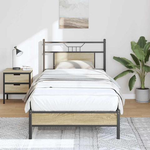 Bed Frame without Mattress Sonoma Oak 90x190 cm Single Engineered Wood 4106936