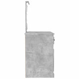 Dressing Table with LED Concrete Grey 90x50x132.5 cm Engineered Wood 816772