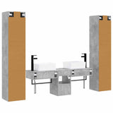 Bathroom Furniture Set 5 pcs Concrete Grey 33 x 34.5 x 160 cm 3406016