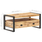 ZNTS Coffee Table 100x55x45 cm Rough Mango Wood 321558