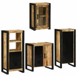Bathroom Furniture Set with Shelf 4 pcs Brown Solid Mango Wood 3305700