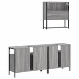 3 Piece Bathroom Furniture Set Grey Sonoma Engineered Wood 3214668