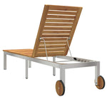 Sun Lounger Reclining Brown 207 x 58 x 35cm Solid Acacia wood 42006195