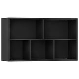 Book Cabinet/Sideboard Black 50x25x80 cm Engineered Wood 800163