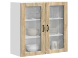Wall Glass Cabinet LUCCA Sonoma Oak 80 x 31 x 100 cm 885157