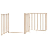 Dog Gate with Door Foldable 6 Panels 480 cm Poplar Wood 3155725