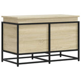 Storage Box with Lid Sonoma Oak 80x40x51.5 cm Engineered Wood 848800