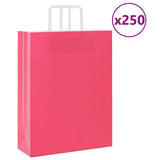 Paper Bags 250 pcs with Handles Pink 32x12x42 cm 4101900