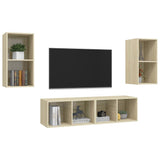 Wall-mounted TV Cabinets 4 pcs Sonoma Oak Engineered Wood 3079874
